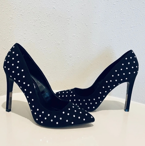 Dkny Shoes New Dkny Black Suede Studded Stilettos Size 75 Poshmark